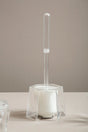 Orsina Toilet Brush Holder with a clear geometric design for stylish bathroom organisation