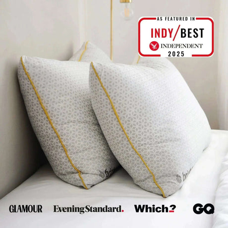 Brightr Sleep Adjustable Pillow Bundle featuring two comfortable hypo-allergenic pillows for side sleepers