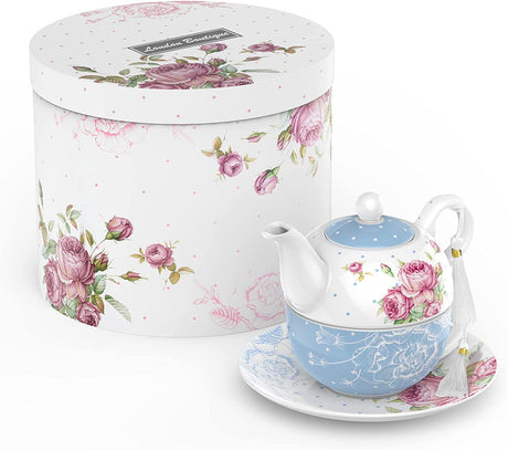 Elegant Afternoon Tea Set with Floral Design and a Decorative Gift Box from London Boutique Lifestyle