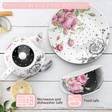 Elegant Afternoon Tea Set in strong white porcelain featuring floral designs and polka dots