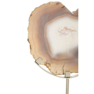 Orsina Agate Sculpture Displayed on a Modern Stand Showcasing Natural Stone Beauty