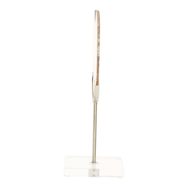 Elegant Orsina Agate Sculpture on a sleek stand, showcasing natural patterns and textures