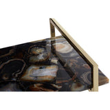 Orsina Agate Tray with a Stylish Gold Handle, Perfect for Serving and Decoration