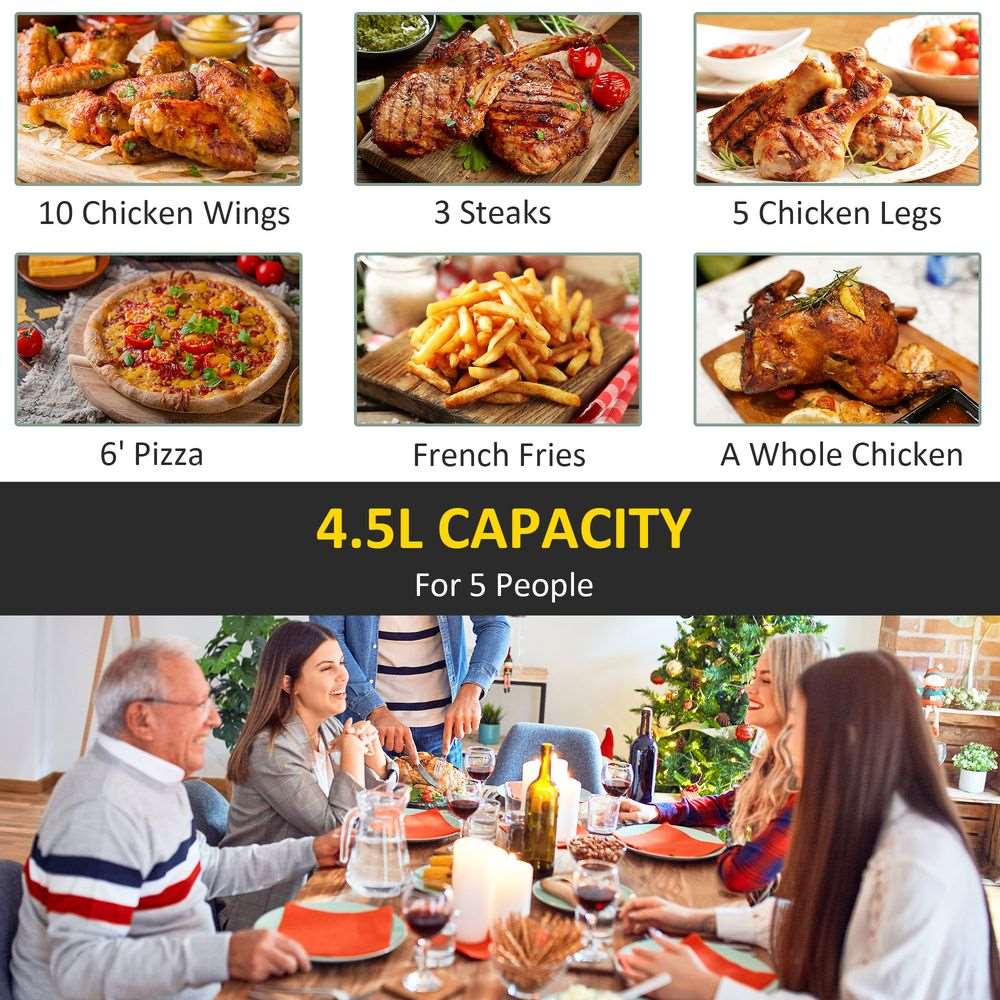 Air Fryer 1500W 4.5L Air Fryers Oven with Rapid Air Circulation Timer HOMCOM Unbranded