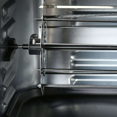 Interior view of the Wise Galleria Air Fryer with cooking racks for versatile meal preparation