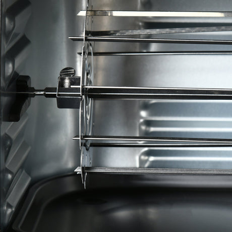 Interior view of the Wise Galleria Air Fryer with cooking racks for versatile meal preparation