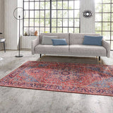 Amata Rug featuring intricate patterns and vibrant colours, enhancing a modern living room ambiance
