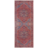 Traditional Amata Rug in Rich Red and Blue Patterns, Perfect for Enhancing Home Decor