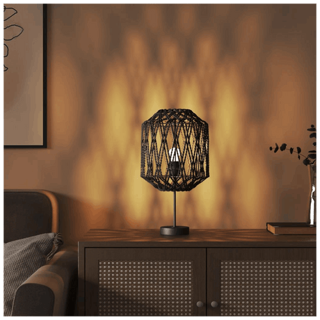 vidaXL Black Lamp Shade creating beautiful patterns on the wall, stylish addition to any room