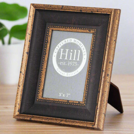 Black And Gold Beaded 5X7 Antique Photo Frame BLACK WOOD Shades 4 Seasons
