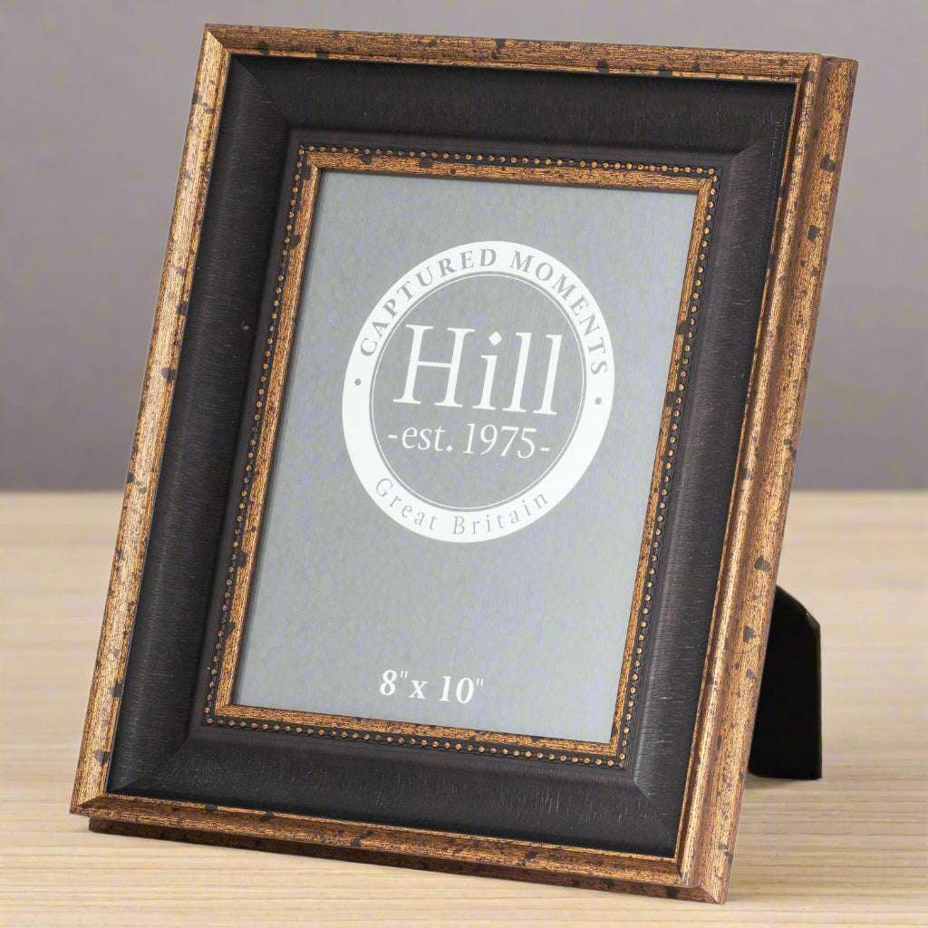 Black And Gold Beaded 8X10 Antique Photo Frame BLACK WOOD Shades 4 Seasons