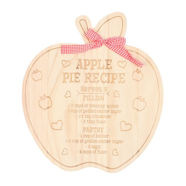 Wooden Apple-Shaped Serving Board with Recipe Design N/A