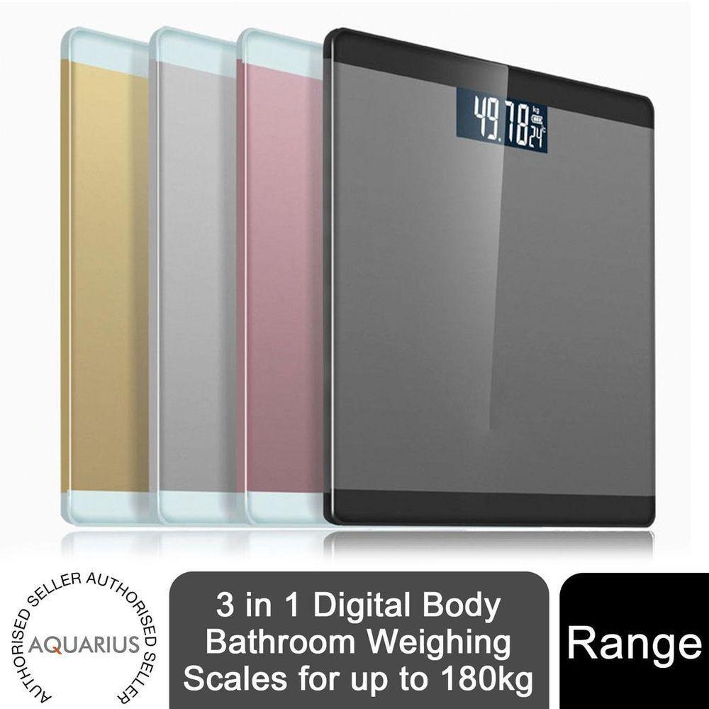 Aquarius 3 in 1 Digital Body Bathroom Weighing Scales for up to 180kg Aquarius