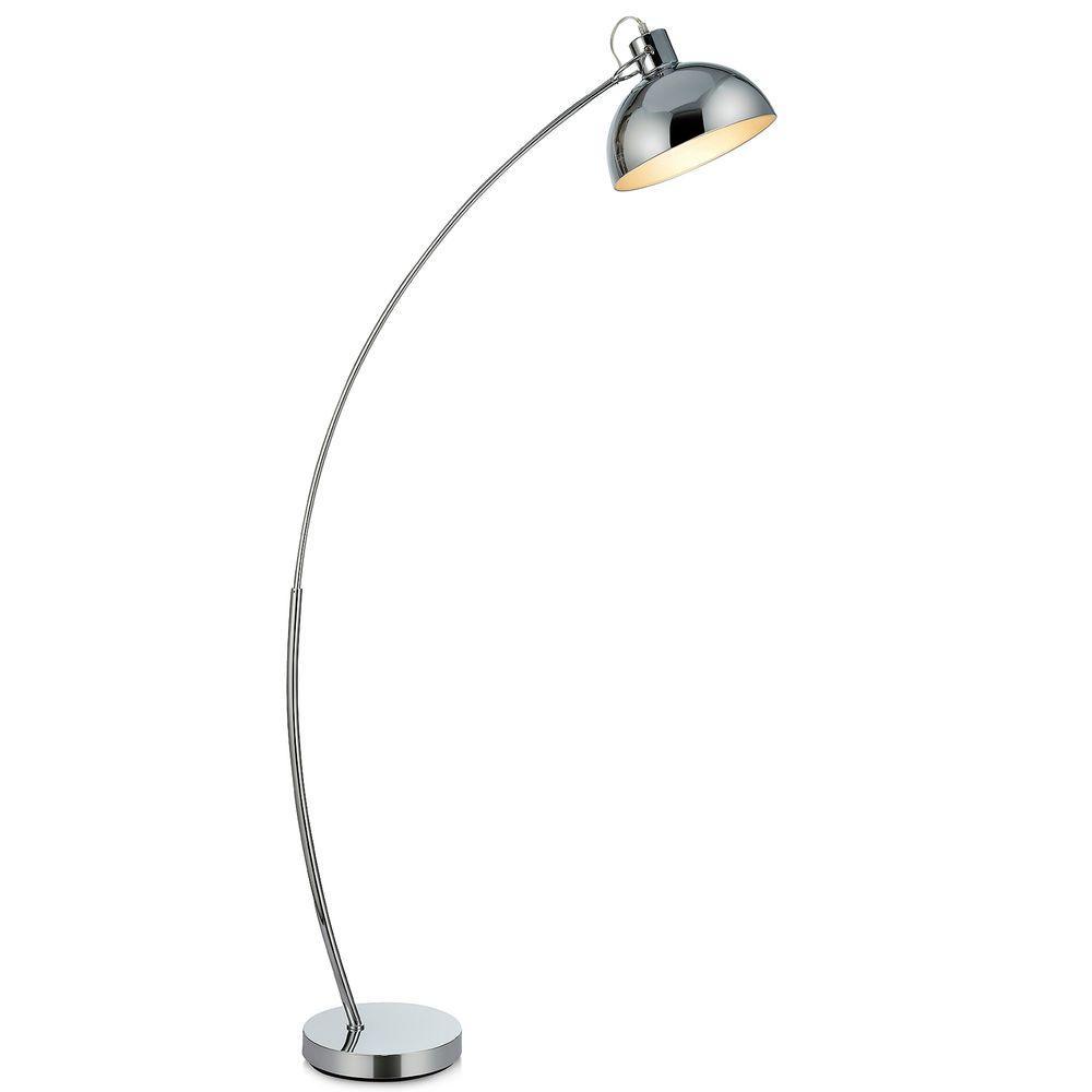 Arco Curved Arched Standard Floor Lamp Light & Bell Shade, Chrome Teamson Home