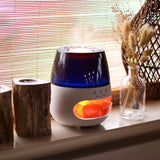 Salt Stone Flame Effect Aroma Diffuser - White USB - Colour Change and Timer AW-Dropship