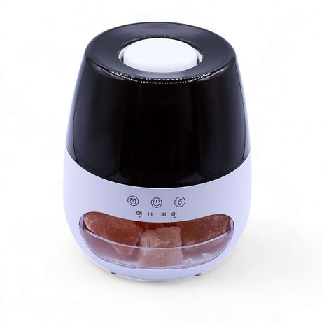 Salt Stone Flame Effect Aroma Diffuser - White USB - Colour Change and Timer AW-Dropship