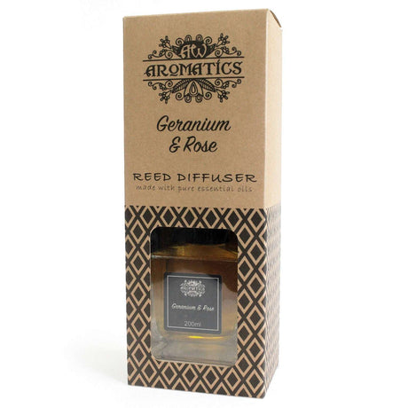 200ml Geranium & Rose Essential Oil Reed Diffuser Shades 4 Seasons