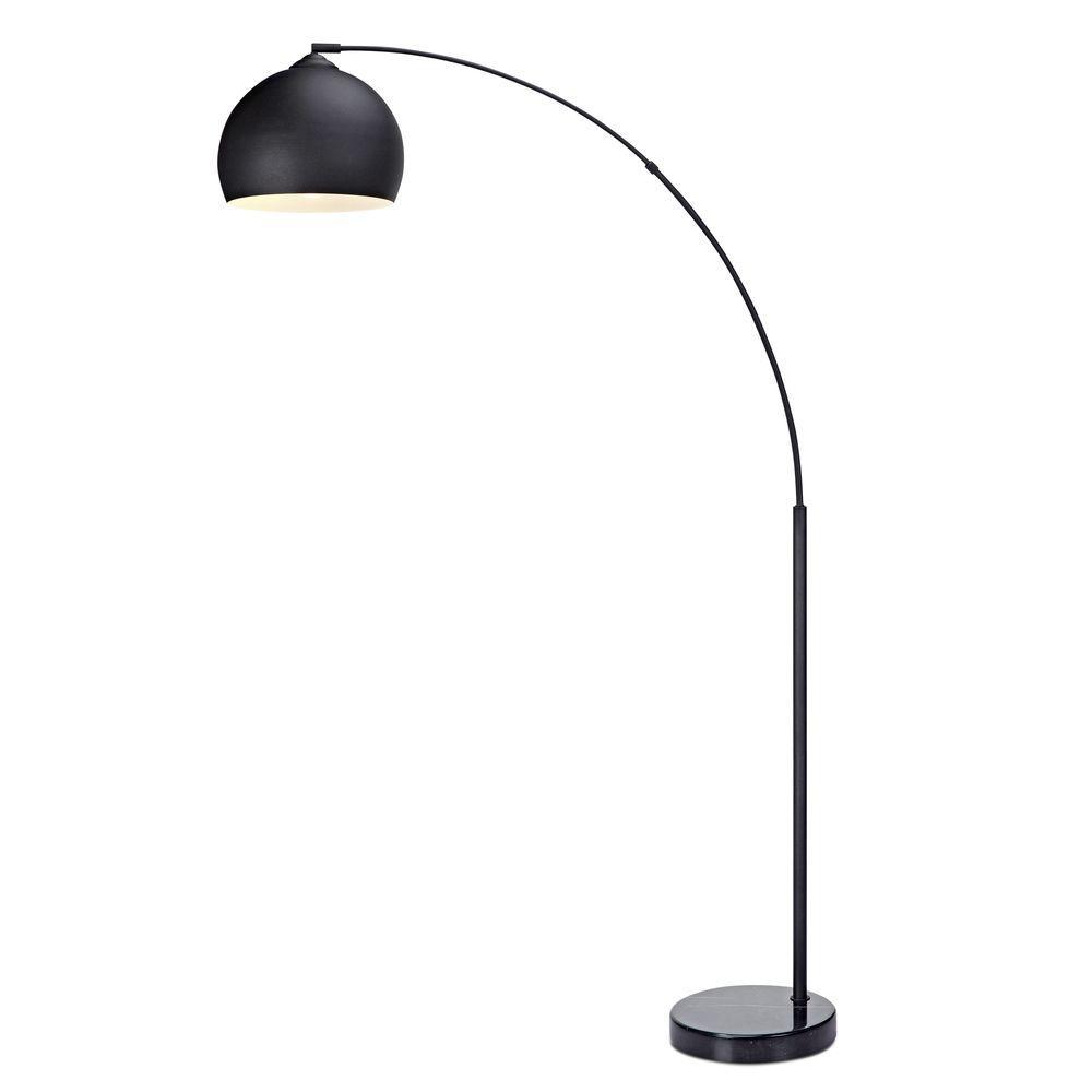 Arquer Arc Curved LED Floor Lamp & Shade, Modern Lighting, Black Teamson Home