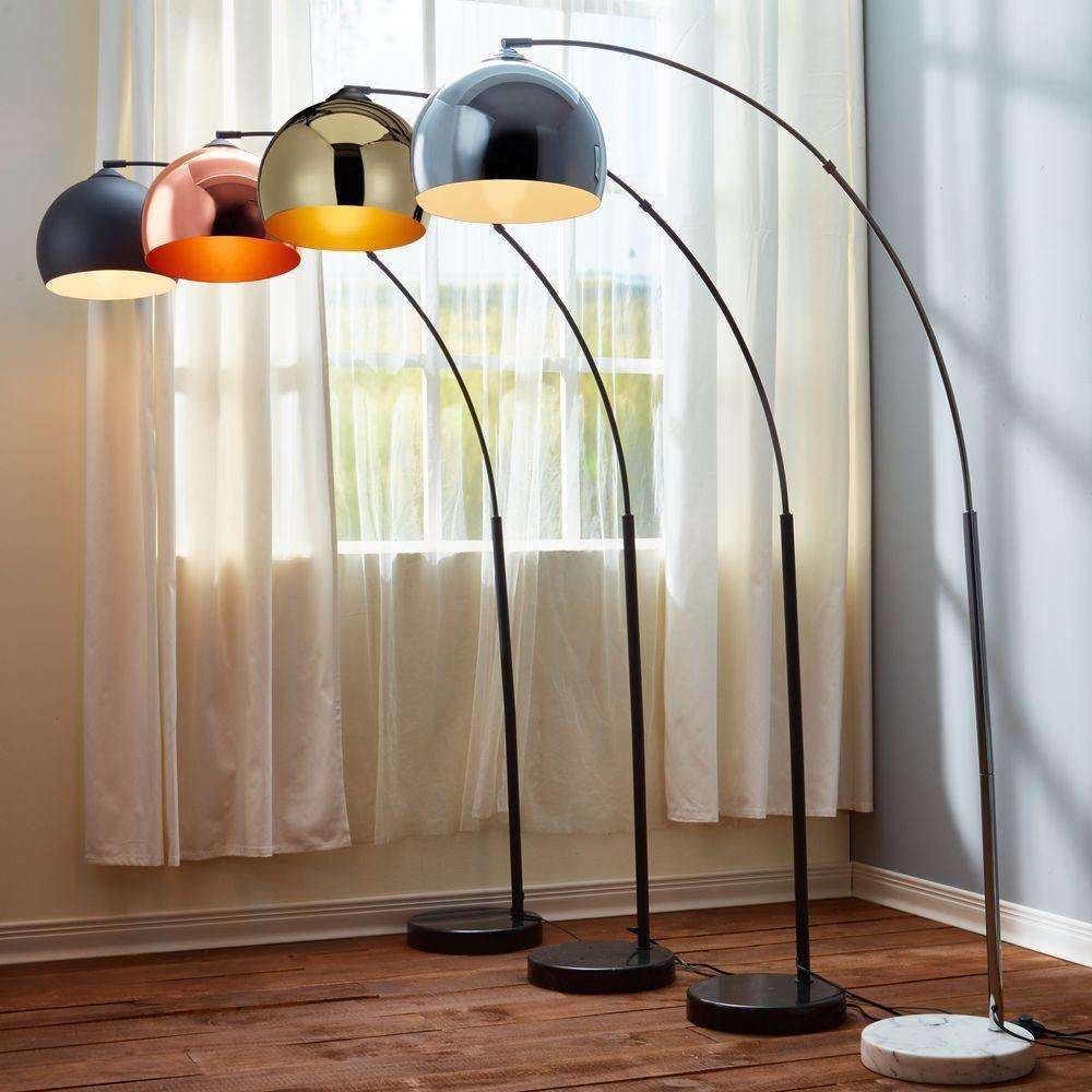 Arquer Arc Curved LED Floor Lamp & Shade, Modern Lighting, Black Teamson Home