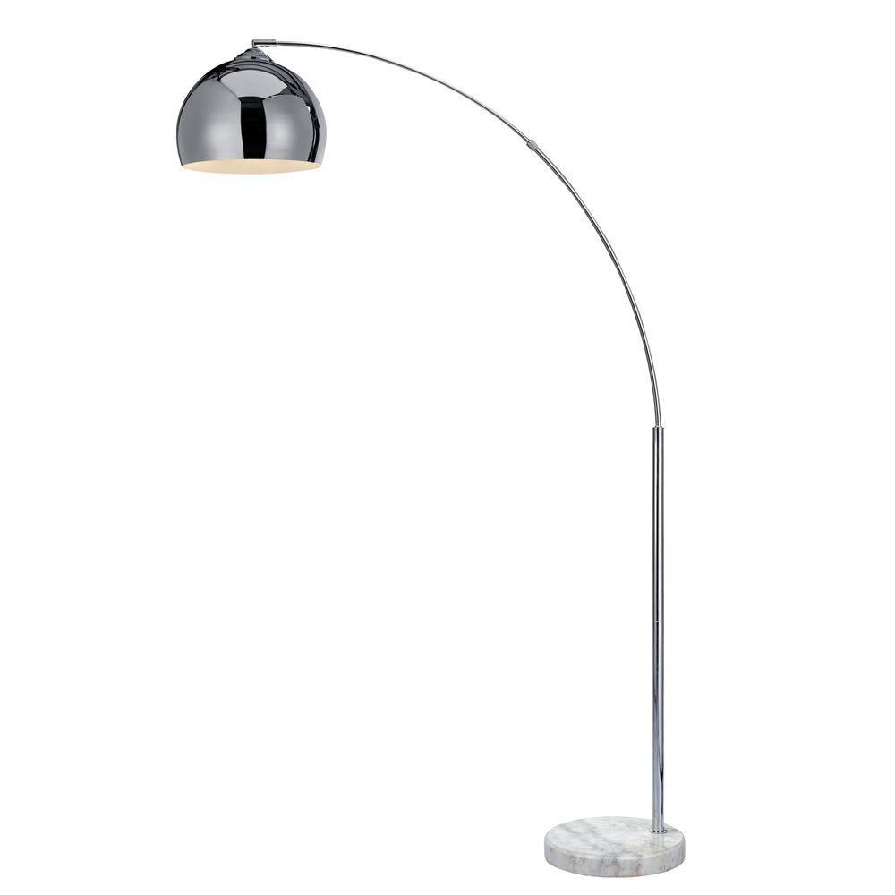 Arquer Arc Curved LED Floor Lamp & Shade, Modern Lighting, Chrome Teamson Home