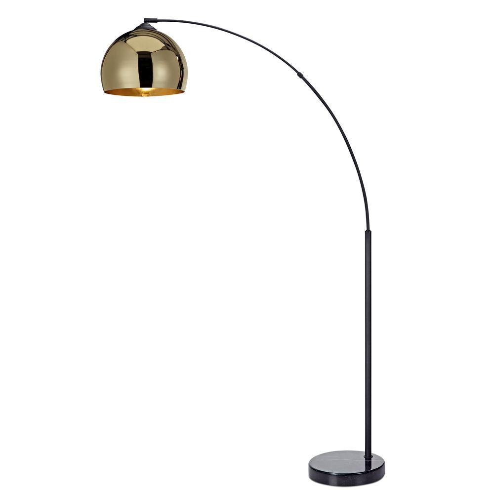 Arquer LED Standard Arc Curved Floor Lamp, Modern Lighting, Gold Teamson Home