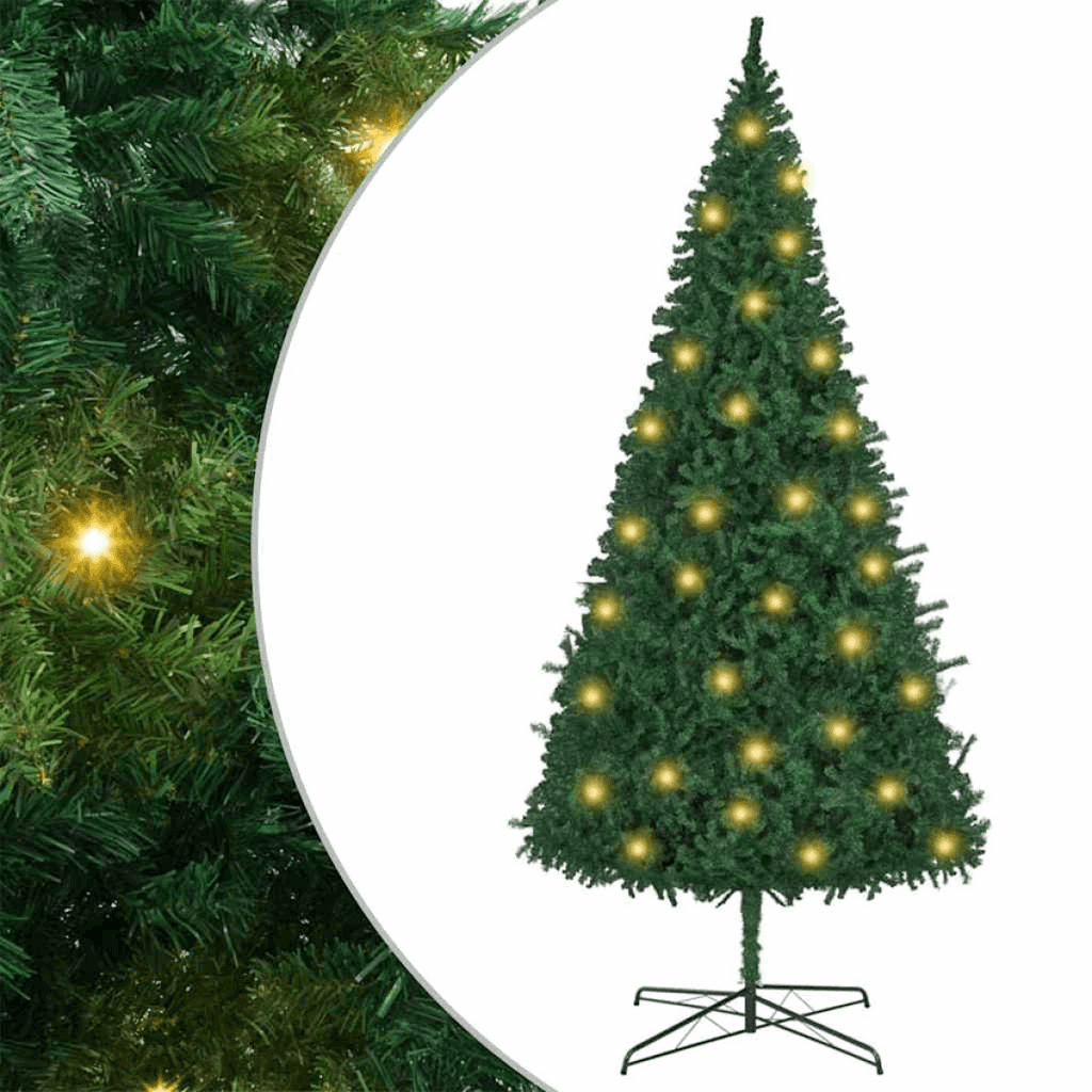 vidaXL Artificial Christmas Tree Green 400 cm PVC with leds vidaXL