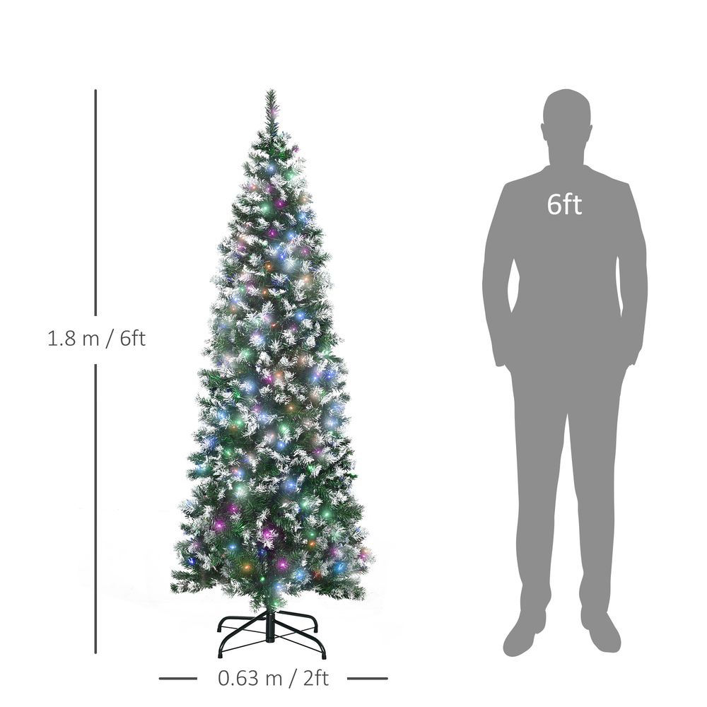 HOMCOM Artificial Xmas Tree with Colorful LED Lights HOMCOM