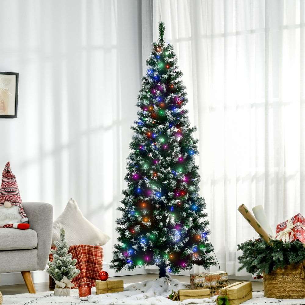 HOMCOM Artificial Xmas Tree with Colorful LED Lights HOMCOM