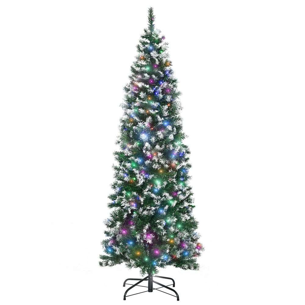 HOMCOM Artificial Xmas Tree with Colorful LED Lights HOMCOM