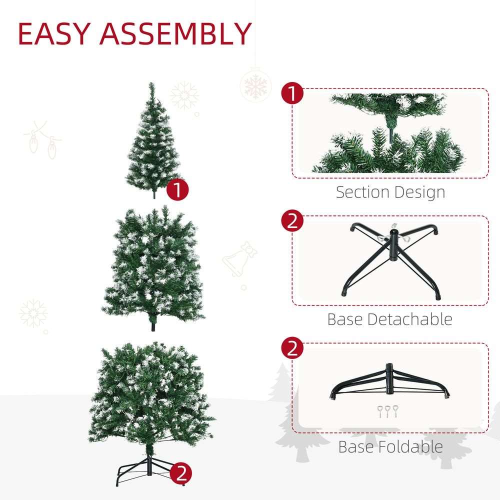 HOMCOM Artificial Xmas Tree with Colorful LED Lights HOMCOM