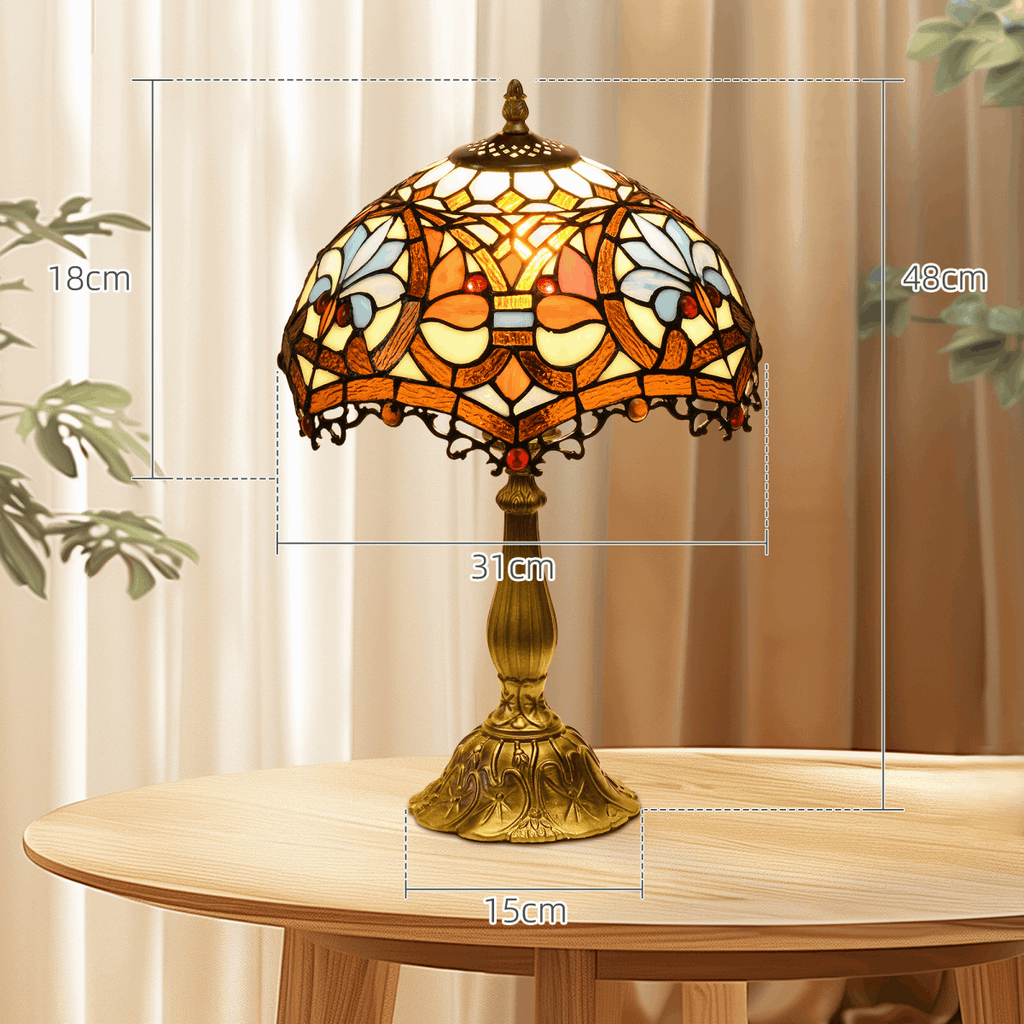 HOMCOM Antique Table Lamp, for Bedroom Bedside, Bulb not Included, Sunflower HOMCOM