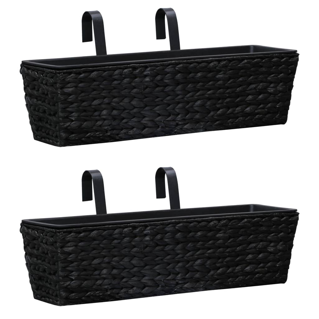 vidaXL Water Hyacinth Planters 2 pcs black vidaXL