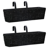 vidaXL Water Hyacinth Planters 2 pcs black vidaXL
