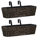 vidaXL Water Hyacinth Planters 2 pcs dark brown vidaXL