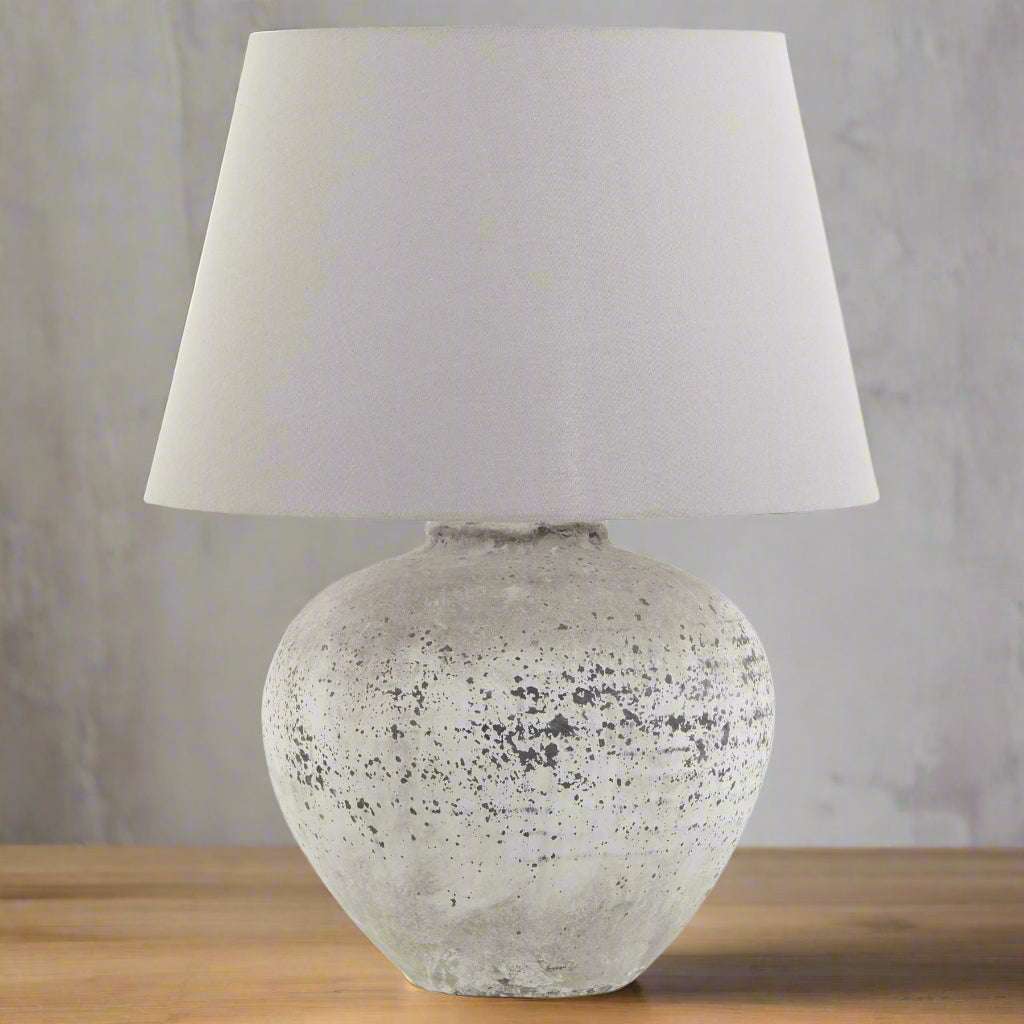 Shades 4 Seasons Rustic White Ceramic Lamp - UK Delivery STONE CERAMIC Shades 4 Seasons