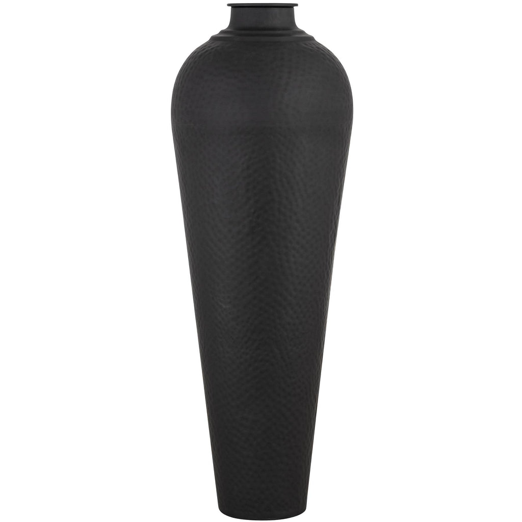 Matt Black Large Hammered Vase With Lid Shades 4 Seasons
