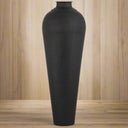 Matt Black Large Hammered Vase With Lid BLACK METAL Shades 4 Seasons