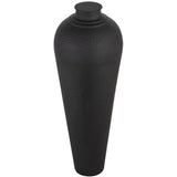 Matt Black Large Hammered Vase With Lid Shades 4 Seasons
