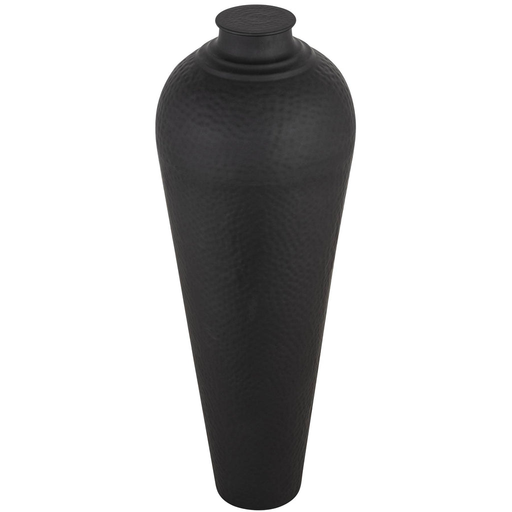 Matt Black Large Hammered Vase With Lid Shades 4 Seasons