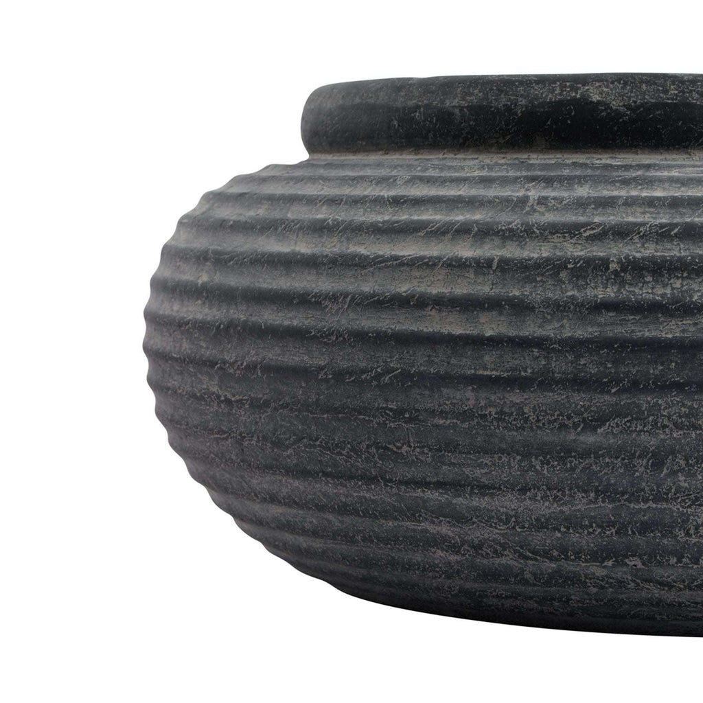 Shades 4 Seasons Ribbed Planter - Indoor Grey Shades 4 Seasons
