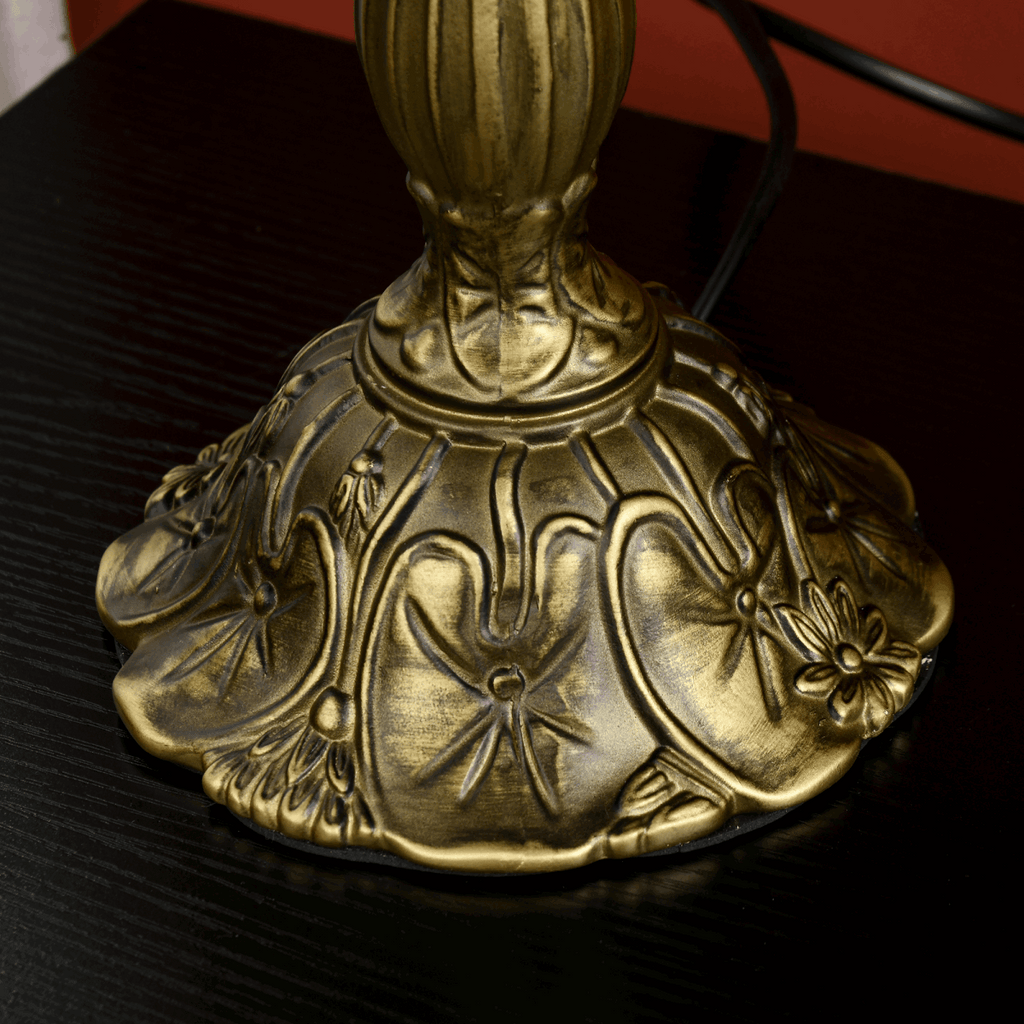 HOMCOM Stained Glass Table Lamp, for Bedroom Bedside, Bulb not Included HOMCOM