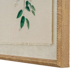 Framed artwork on linen featuring detailed green leaves for stylish home decor