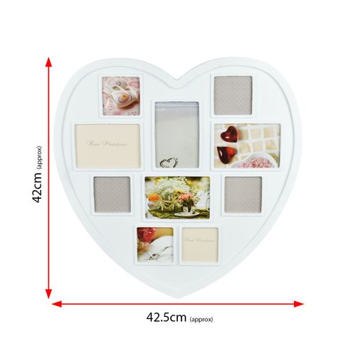 Heart Photo Frame - Multi-Opening Wall Decor Unbranded