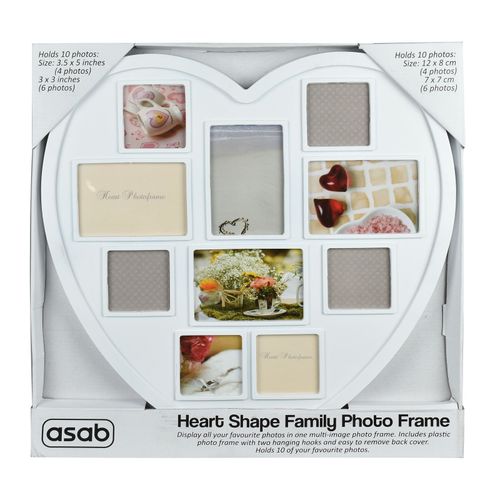 Heart Photo Frame - Multi-Opening Wall Decor Unbranded