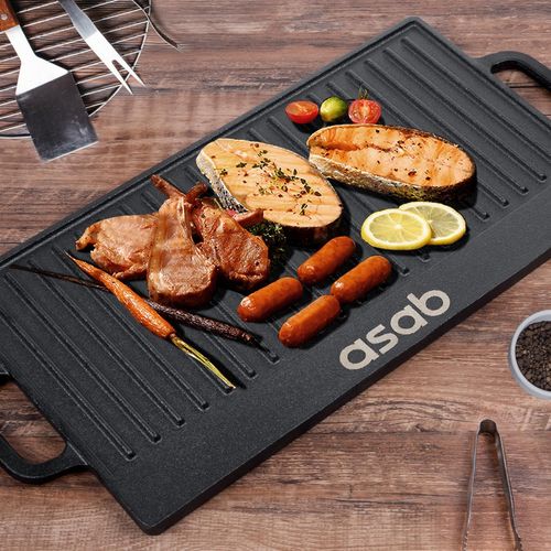 Non-Stick 16" Cast Iron Reversible Griddle Plate Unbranded