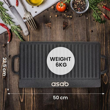 Non-Stick 16" Cast Iron Reversible Griddle Plate Unbranded