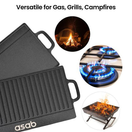 Non-Stick 16" Cast Iron Reversible Griddle Plate Unbranded