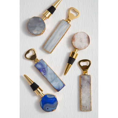 Orsina Bottle Opener with Colourful Agate Stones and Gold Accents for Stylish Bar Use