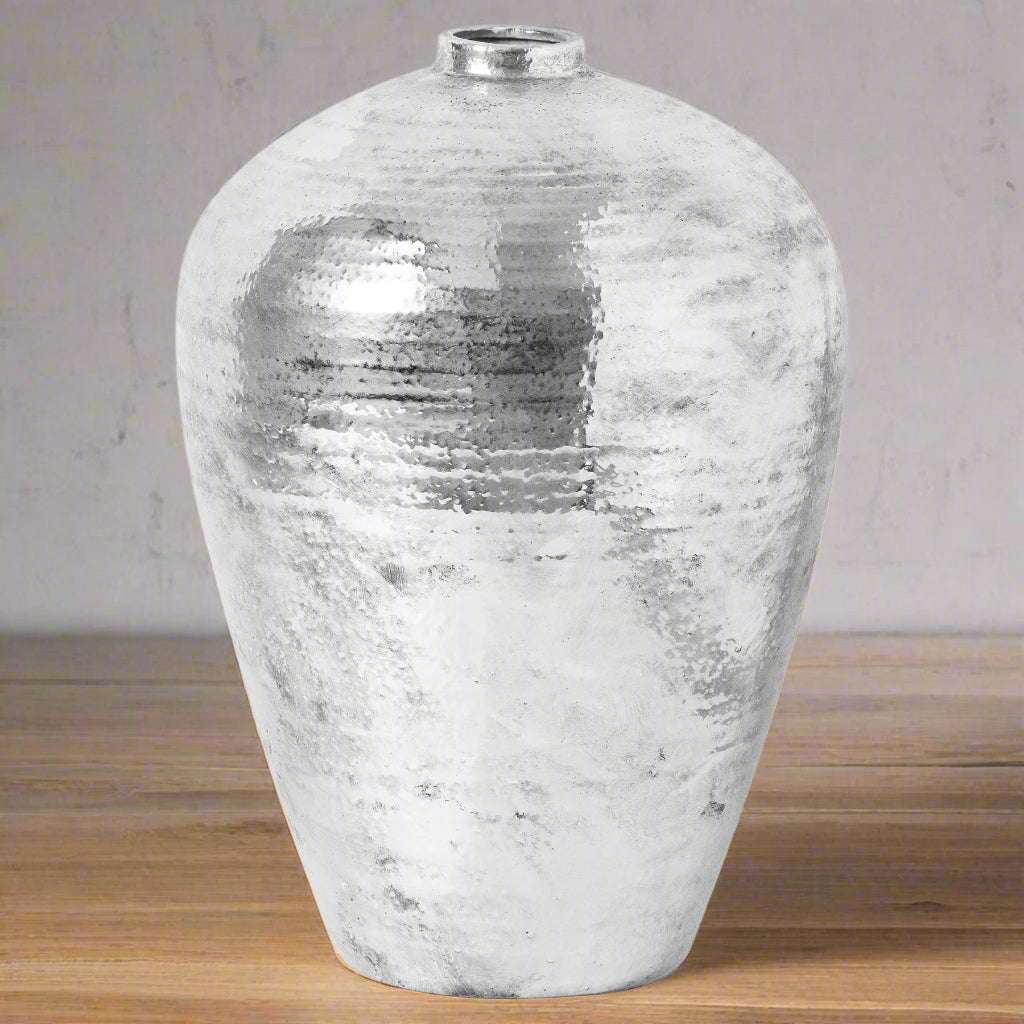 Shades 4 Seasons Silver Astral Vase - Stylish Home Decor SILVER CERAMIC Shades 4 Seasons