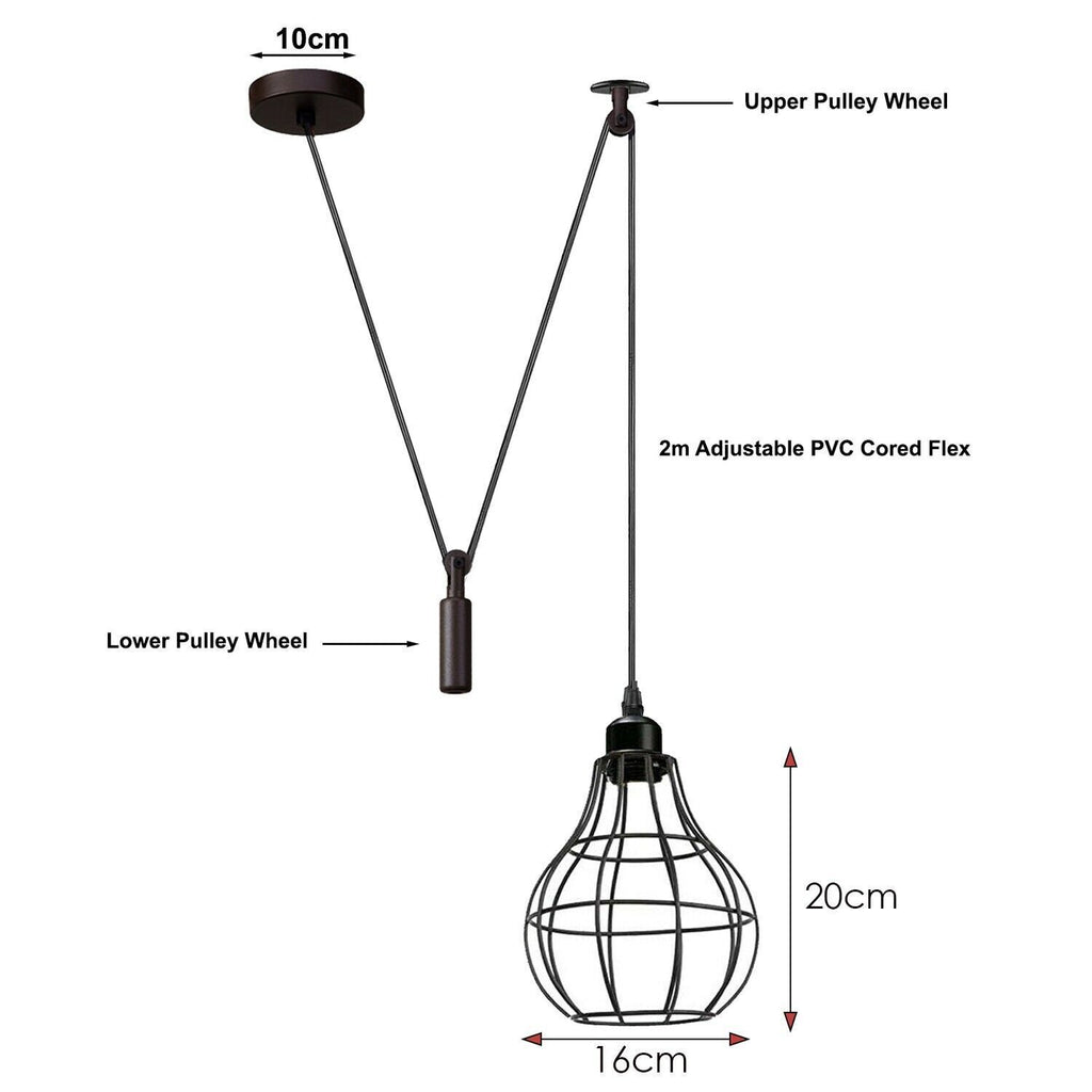 Hanging Pendant Lamp Retro Industrial Vintage Light Ledsone